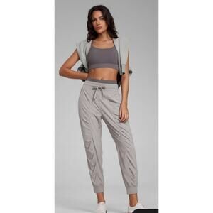 CRZ YOGA Womens Stone Chrome Pewter Breathable Travel Lounge Fitness Joggers S